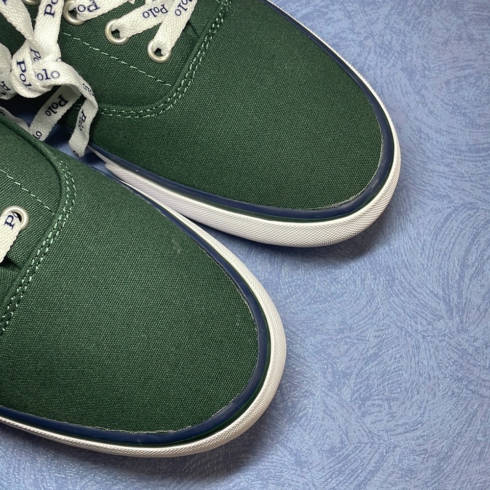 Polo Ralph Lauren Men’s Thorton 01087 Laceup Canvas Shoes Green Size 10D New - Picture 15 of 16